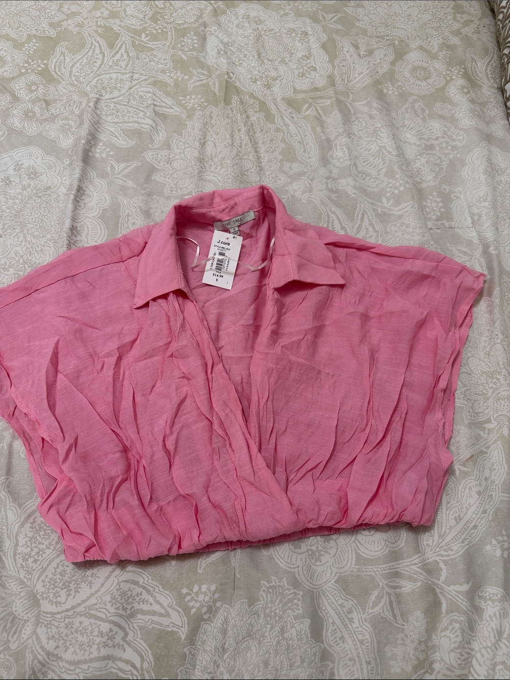 Pink Women's Collared crop Top - Unbranded